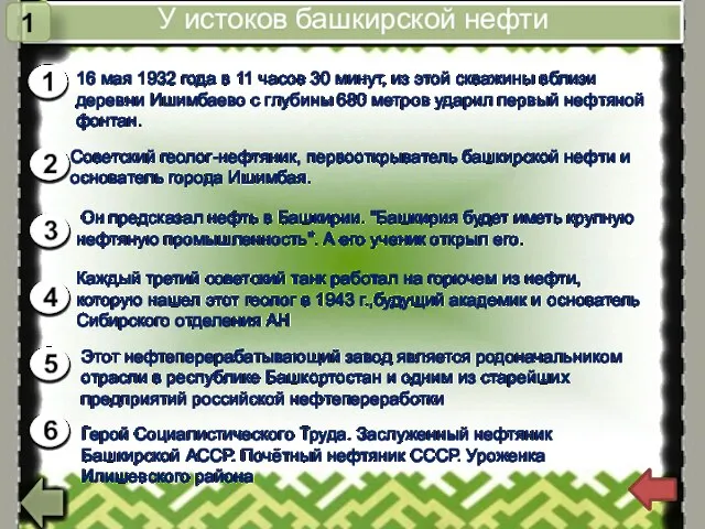 У истоков башкирской нефти 1 1 2 3 4 5 6