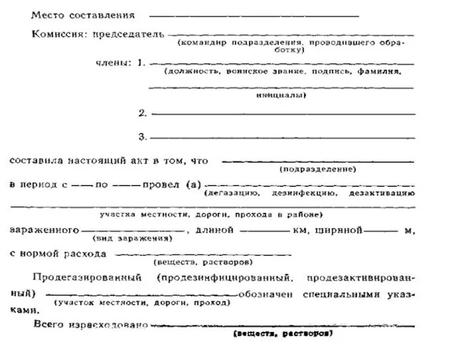 Действия подразделений по дегазации, дезактивации, дезинфекции местности и дорог с твердым покрытием