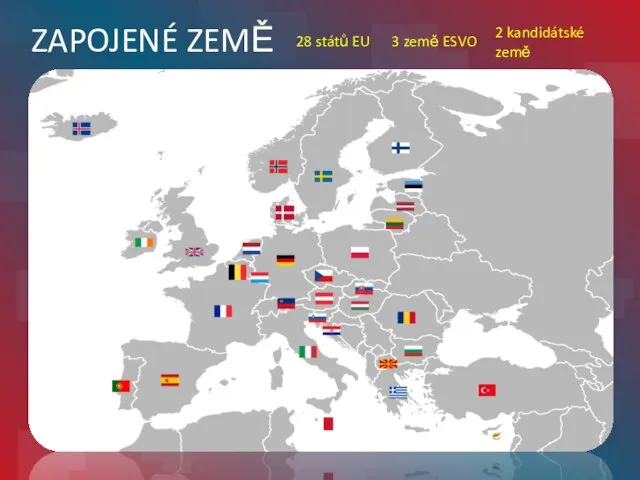 ZAPOJENÉ ZEMĚ 28 států EU 3 země ESVO 2 kandidátské země