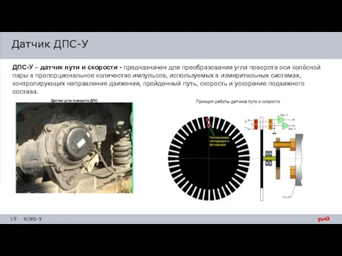 ДПС-У – датчик пути и скорости - предназначен для преобразования угла