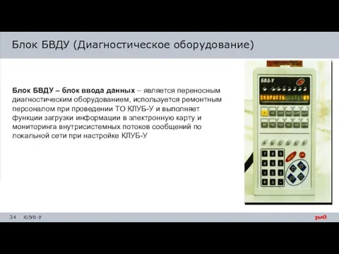 Блок БВДУ – блок ввода данных – является переносным диагностическим оборудованием,