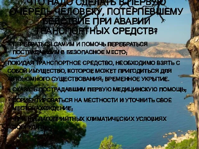 ЧТО НАДО СДЕЛАТЬ В ПЕРВУЮ ОЧЕРЕДЬ ЧЕЛОВЕКУ, ПОТЕРПЕВШЕМУ БЕДСТВИЕ ПРИ АВАРИИ