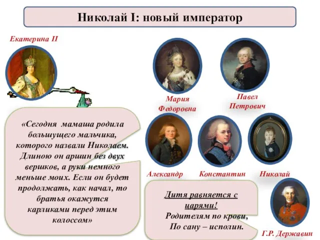 Мария Федоровна Павел Петрович «Сегодня мамаша родила большущего мальчика, которого назвали