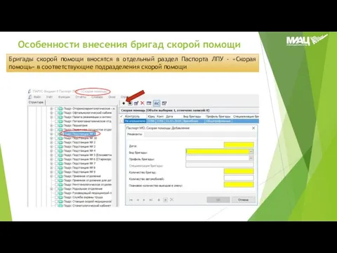 Бригады скорой помощи вносятся в отдельный раздел Паспорта ЛПУ - «Скорая