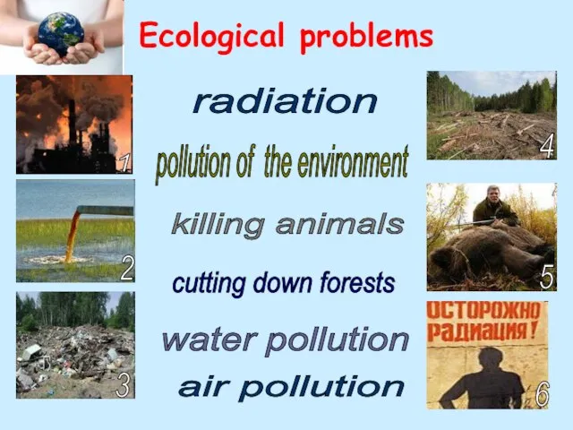 Ecological problems cutting down forests water pollution killing animals pollution of