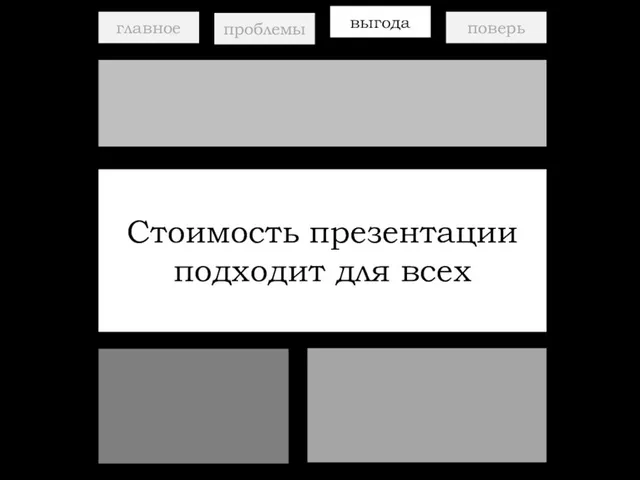 главное проблемы выгода поверь Стоимость презентации подходит для всех