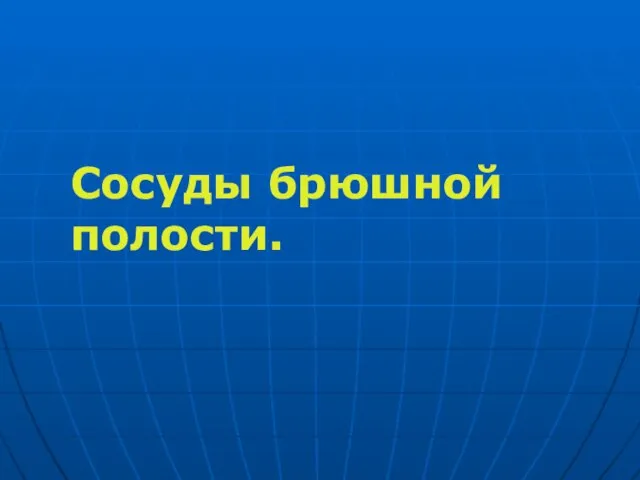 Сосуды брюшной полости.