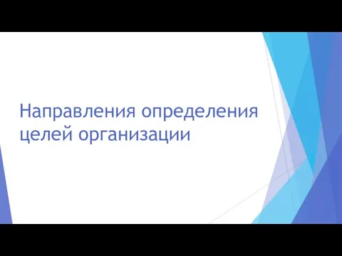 Направления определения целей организации