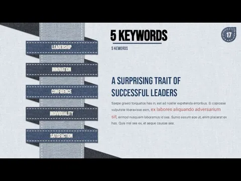 5 KEYWORDS A Surprising Trait of Successful Leaders Saepe graeci torquatos