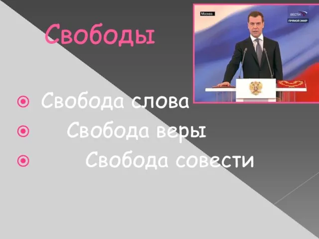 Свободы Свобода слова Свобода веры Свобода совести