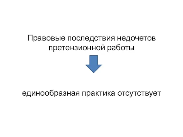 Правовые последствия недочетов претензионной работы единообразная практика отсутствует