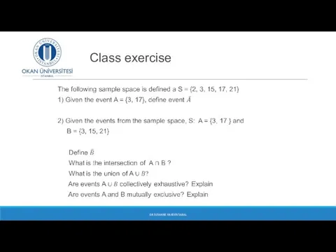 Class exercise DR SUSANNE HANSEN SARAL