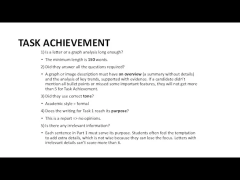 TASK ACHIEVEMENT 1) Is a letter or a graph analysis long