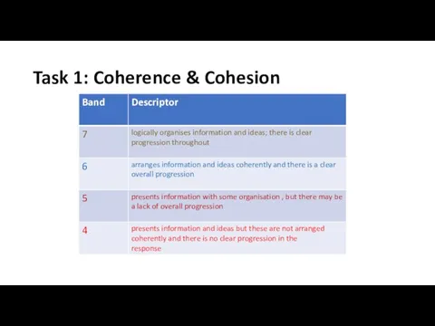 Task 1: Coherence & Cohesion