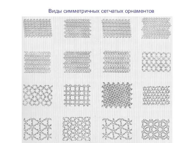 Виды симметричных сетчатых орнаментов