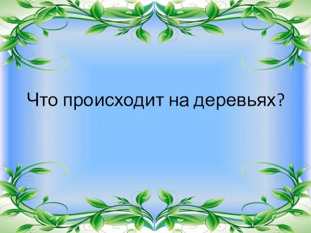 Что происходит на деревьях?