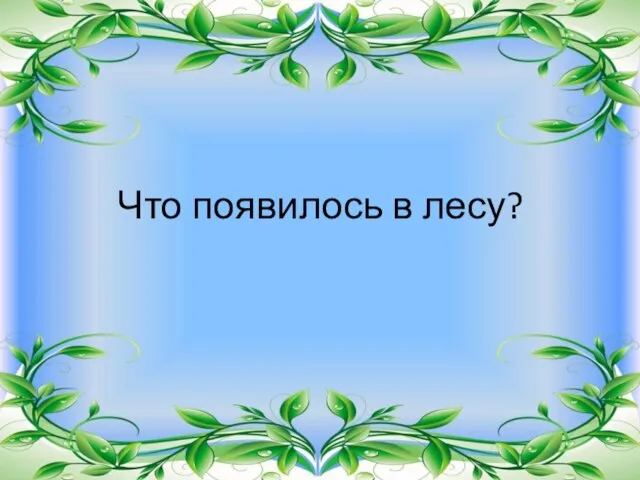 Что появилось в лесу?