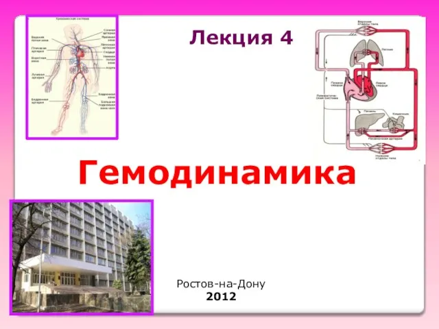 Лекция 4 Ростов-на-Дону 2012 Гемодинамика