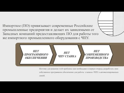 Импортное (ПО) привязывает современные Российские промышленные предприятия и делает их зависимыми