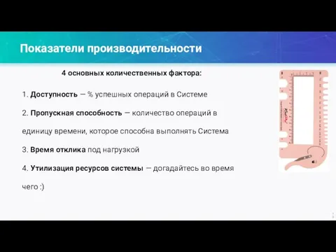 Показатели производительности 4 основных количественных фактора: 1. Доступность — % успешных