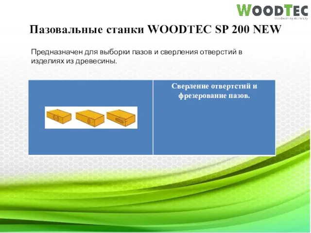 Пазовальные станки WOODTEC SP 200 NEW Предназначен для выборки пазов и