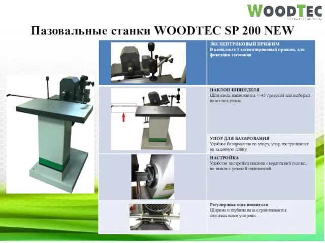 Пазовальные станки WOODTEC SP 200 NEW