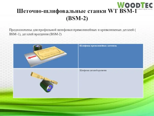 Шеточно-шлифовальные станки WT BSM-1 (BSM-2) Предназначены для профильной шлифовки прямолинейных и