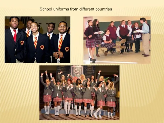 School uniforms from different countries