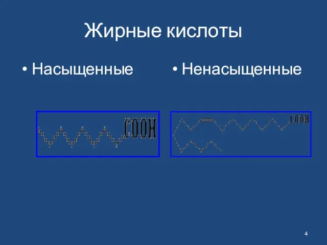 Жирные кислоты Насыщенные Ненасыщенные