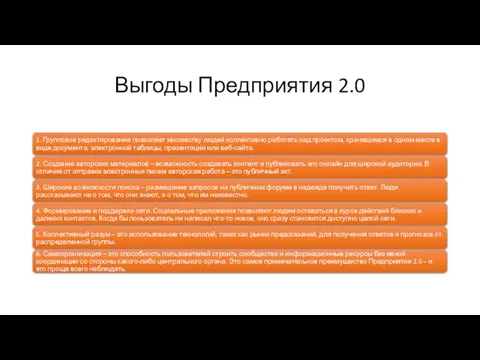 Выгоды Предприятия 2.0