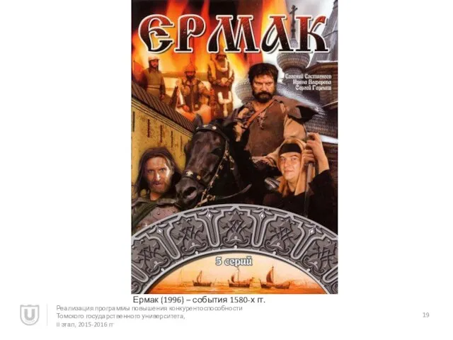 Ермак (1996) – события 1580-х гг. Реализация программы повышения конкурентоспособности Томского