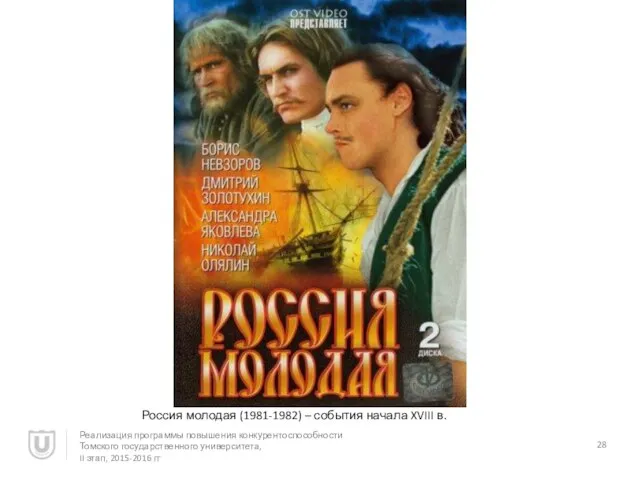 Россия молодая (1981-1982) – события начала XVIII в. Реализация программы повышения