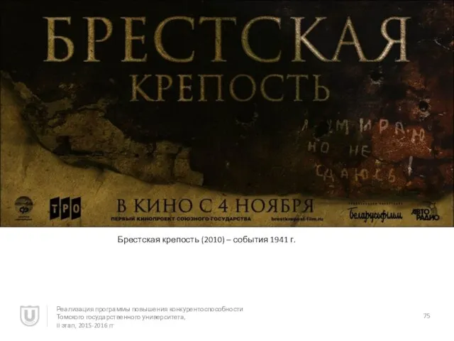 Брестская крепость (2010) – события 1941 г. Реализация программы повышения конкурентоспособности