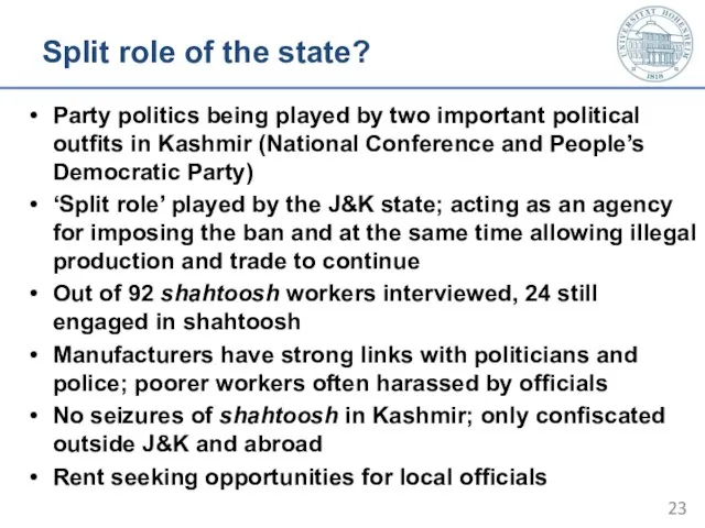 Split role of the state? Party politics being played by two