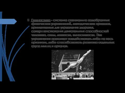 Гимнастика - система специально подобранных физических упражнений, методических приемов, применяемых для