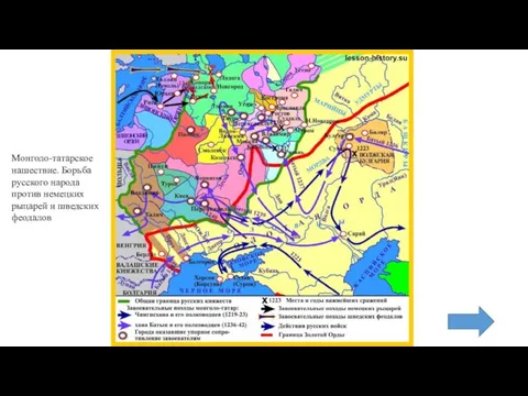 Монголо-татарское нашествие. Борьба русского народа против немецких рыцарей и шведских феодалов
