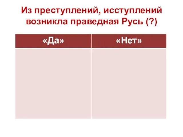 Из преступлений, исступлений возникла праведная Русь (?)