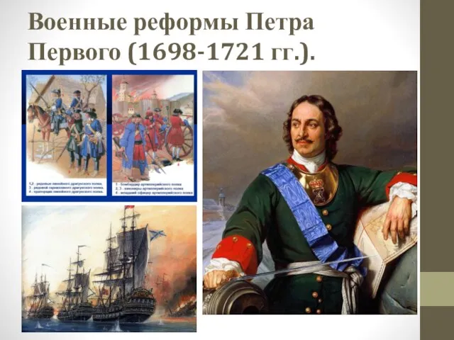 Военные реформы Петра Первого (1698-1721 гг.).