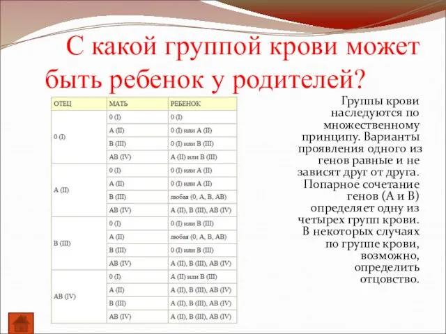 С какой группой крови может быть ребенок у родителей? Группы крови