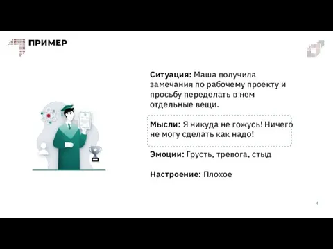 Ситуация: Маша получила замечания по рабочему проекту и просьбу переделать в