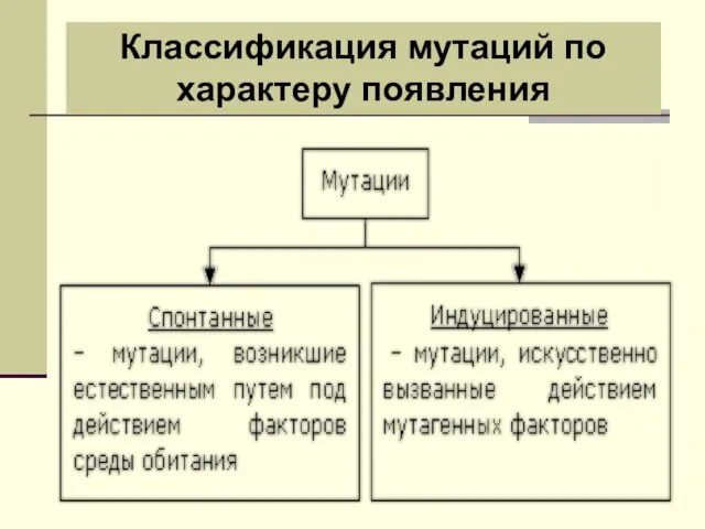 Классификация мутаций по характеру появления