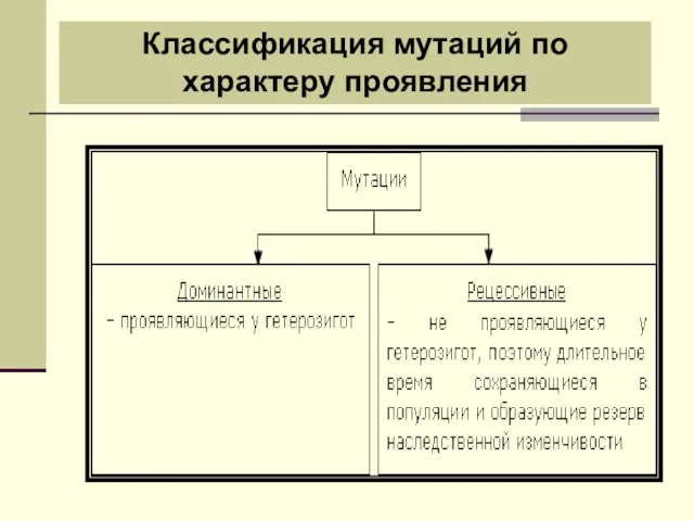 Классификация мутаций по характеру проявления