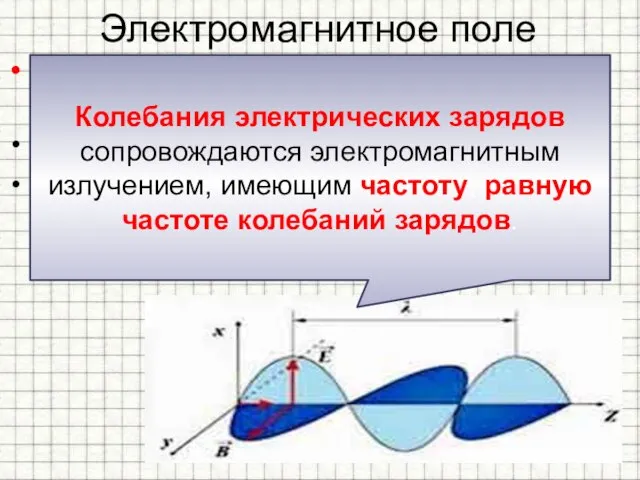 Электромагнитное поле Источниками электромагнитного поля могут быть: - движущийся магнит; -