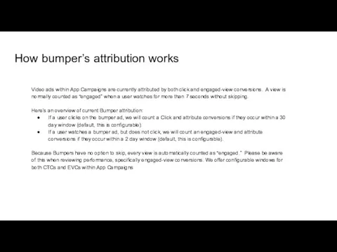 Video ads within App Campaigns are currently attributed by both click