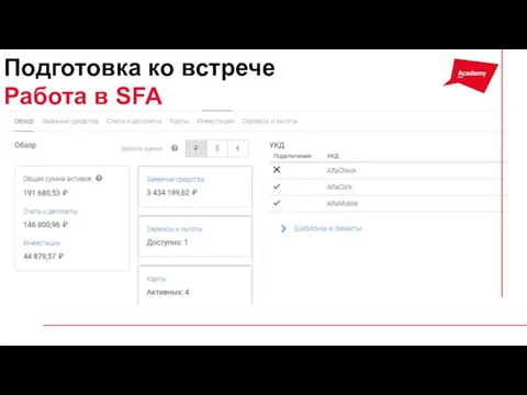 Подготовка ко встрече Работа в SFA