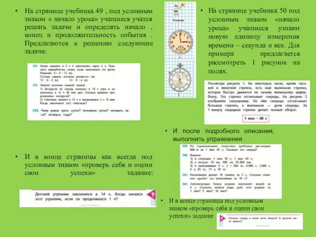 На странице учебника 49 , под условным знаком « начало урока»