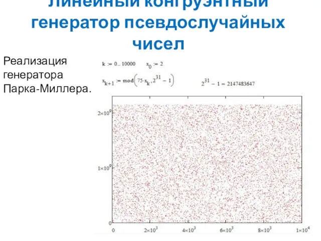 Линейный конгруэнтный генератор псевдослучайных чисел Реализация генератора Парка-Миллера.