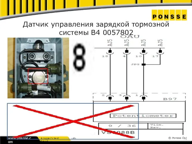 Датчик управления зарядкой тормозной системы В4 0057802