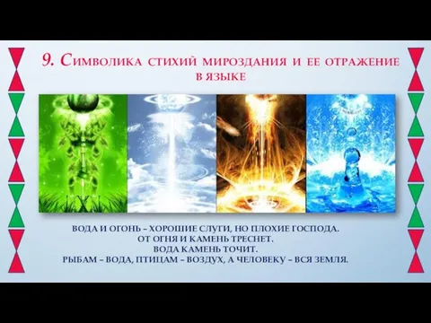 9. СИМВОЛИКА СТИХИЙ МИРОЗДАНИЯ И ЕЕ ОТРАЖЕНИЕ В ЯЗЫКЕ ВОДА И