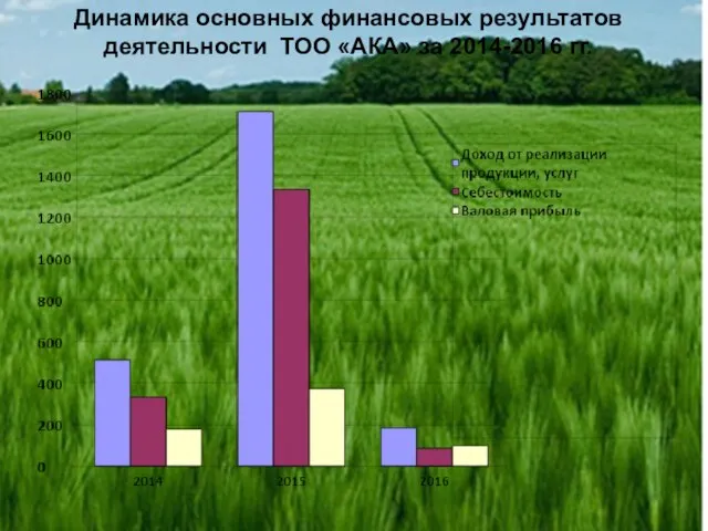 Динамика основных финансовых результатов деятельности ТОО «АКА» за 2014-2016 гг.